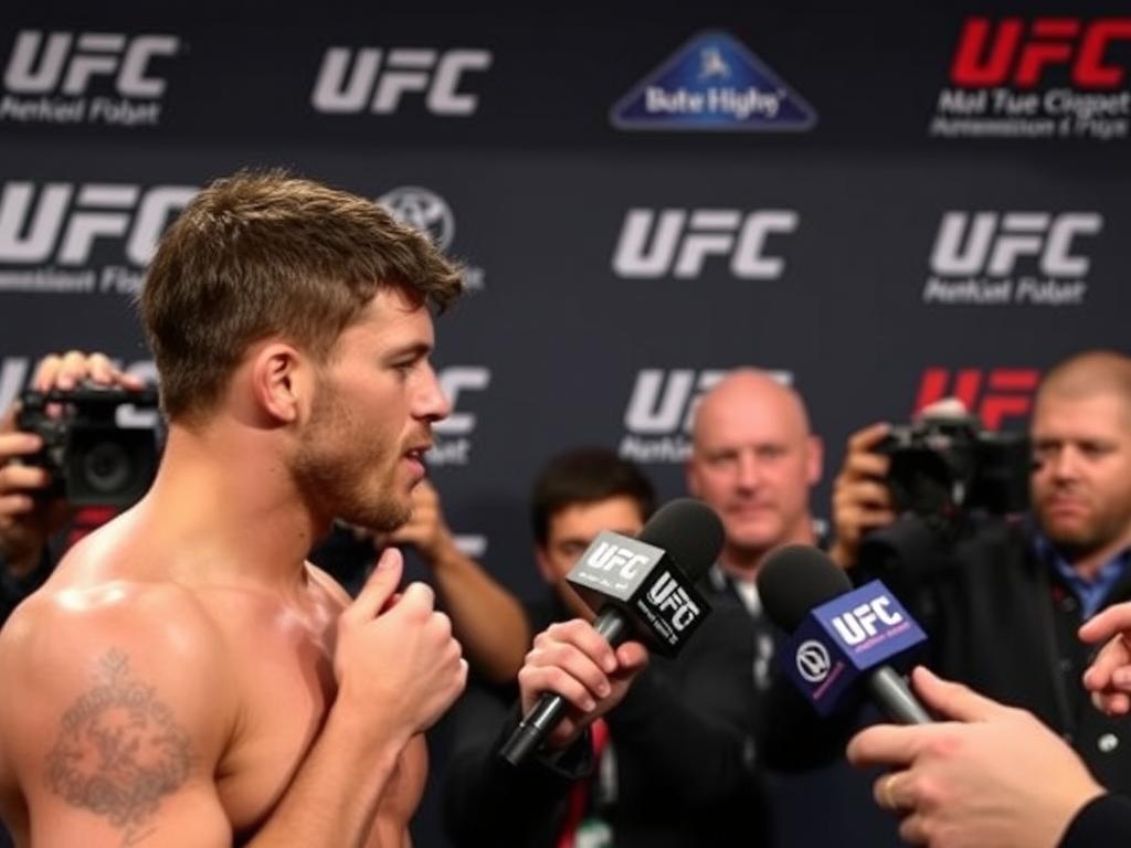 Krzysztof Jotko udzielający wywiadu po walce