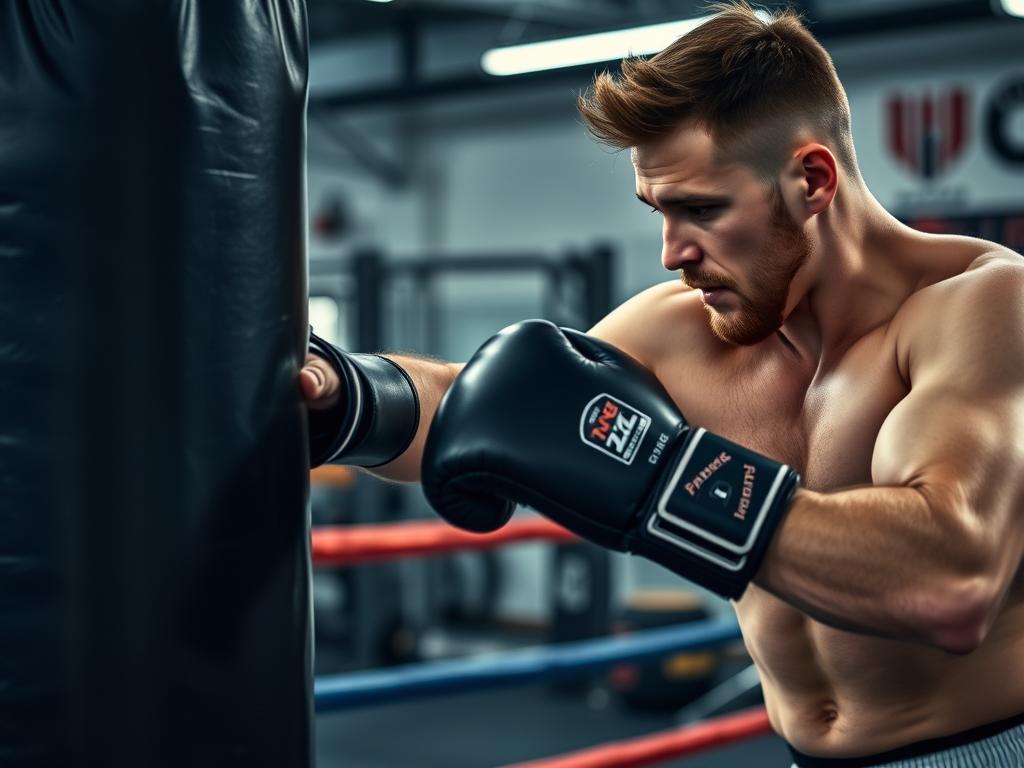 Michał Oleksiejczuk podczas treningu bokserskiego Michał Oleksiejczuk podczas treningu bokserskiego