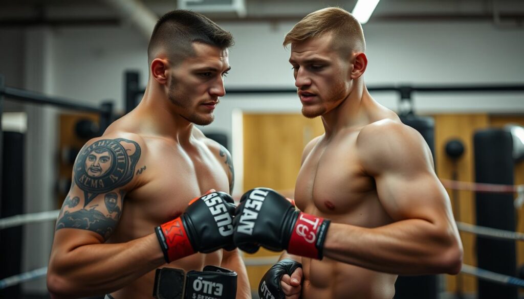 Michał Oleksiejczuk z bratem Cezarym Oleksiejczukiem, również zawodnikiem MMA Michał Oleksiejczuk z bratem Cezarym Oleksiejczukiem, również zawodnikiem MMA