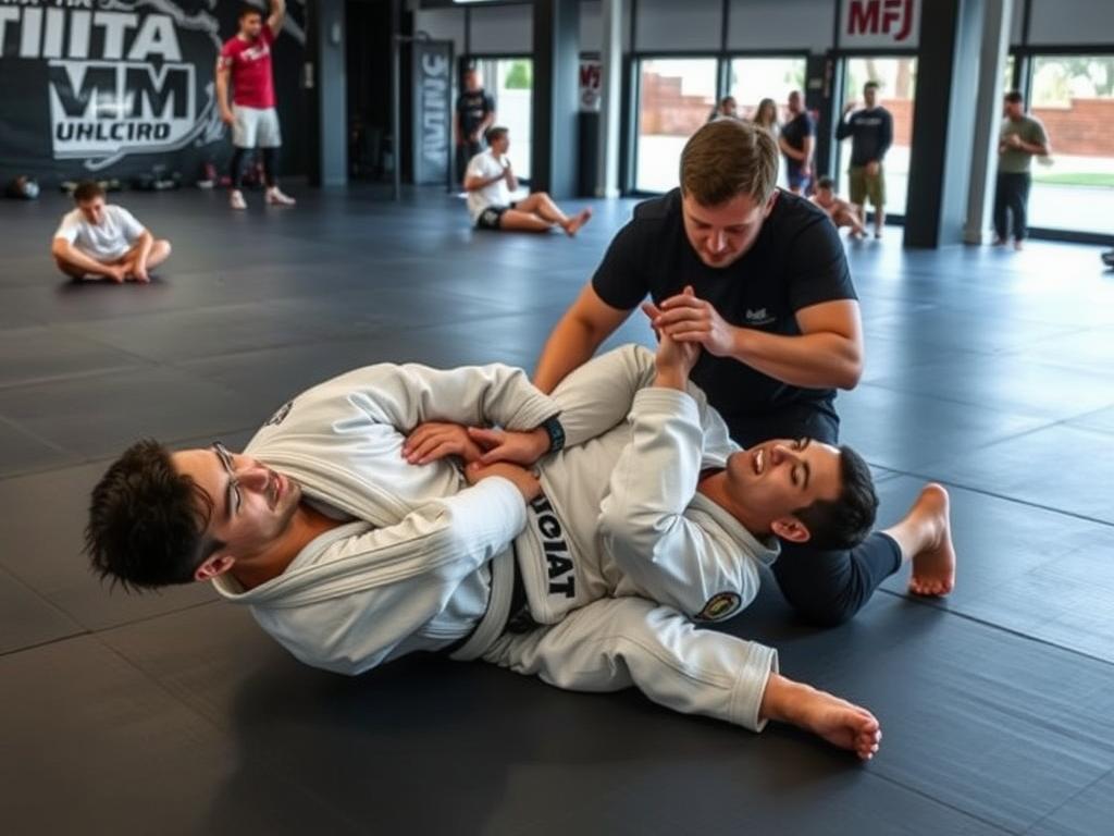 Trening podstawowych technik BJJ w parterze dla początkujących adeptów MMA